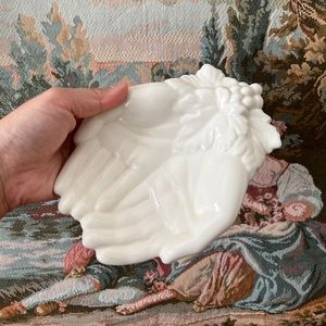 Vintage White Ceramic Offering Hands/Cupped Hands/Trinket Dish Jewelry Holder